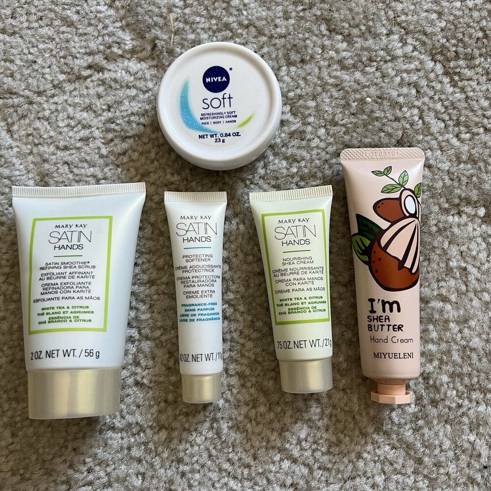 Mixed Lot Of Hand Lotion Moisturizers & 1 Hand Scrub Exfoiliant, New, Lot Of 5